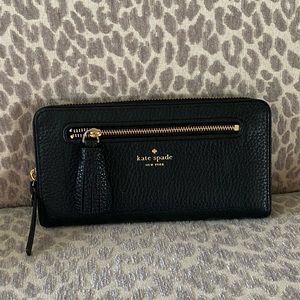 Kate Spade black tassel wallet